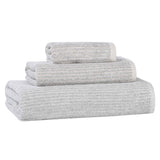 Destin Cotton Blend Medium Weight Textured Ribbed 3 Piece Towel Set - Towel Set by Superior Brand