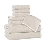 Destin Cotton Blend Medium Weight Textured Ribbed 8 Piece Towel Set - Towel Set by Superior Brand