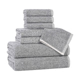 Destin Cotton Blend Medium Weight Textured Ribbed 8 Piece Towel Set - Towel Set by Superior Brand