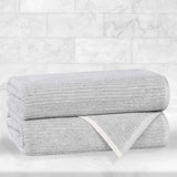 Cotton Blend Medium Weight Ribbed Bath Towel Set of 2 - Bath Towel by Superior Brand