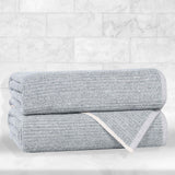 Cotton Blend Medium Weight Ribbed Bath Towel Set of 2 - Bath Towel by Superior Brand
