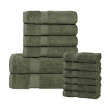 Eco-Friendly Cotton Absorbent Assorted 12 Piece Towel Set - Towel Set by Superior Brand