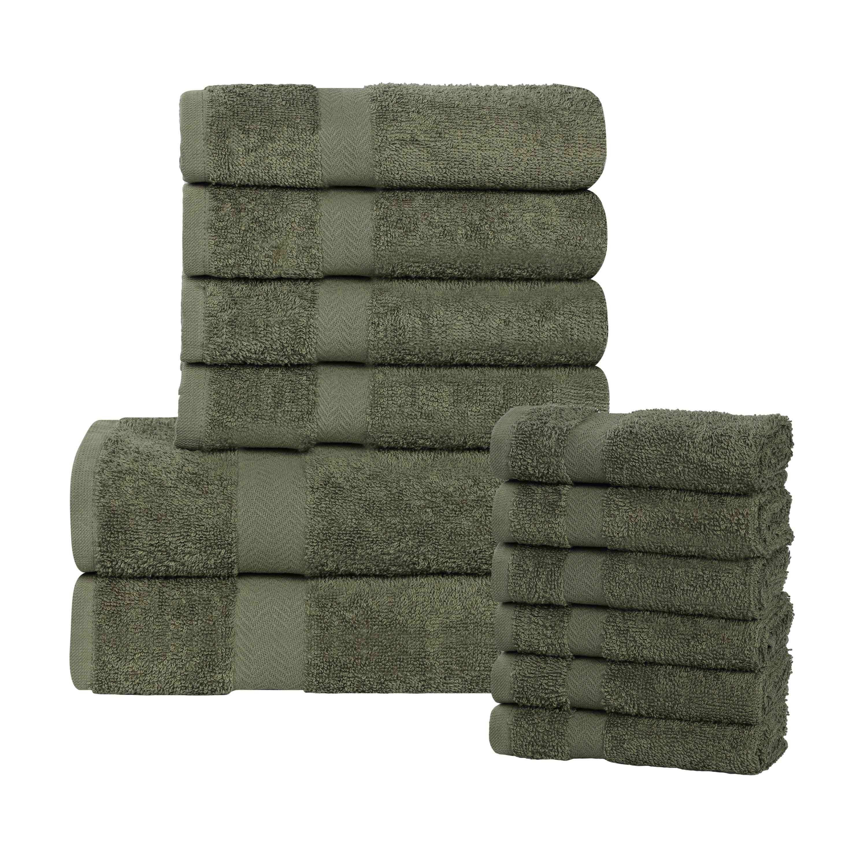 Eco-Friendly Cotton Absorbent Assorted 12 Piece Towel Set - Towel Set by Superior Brand