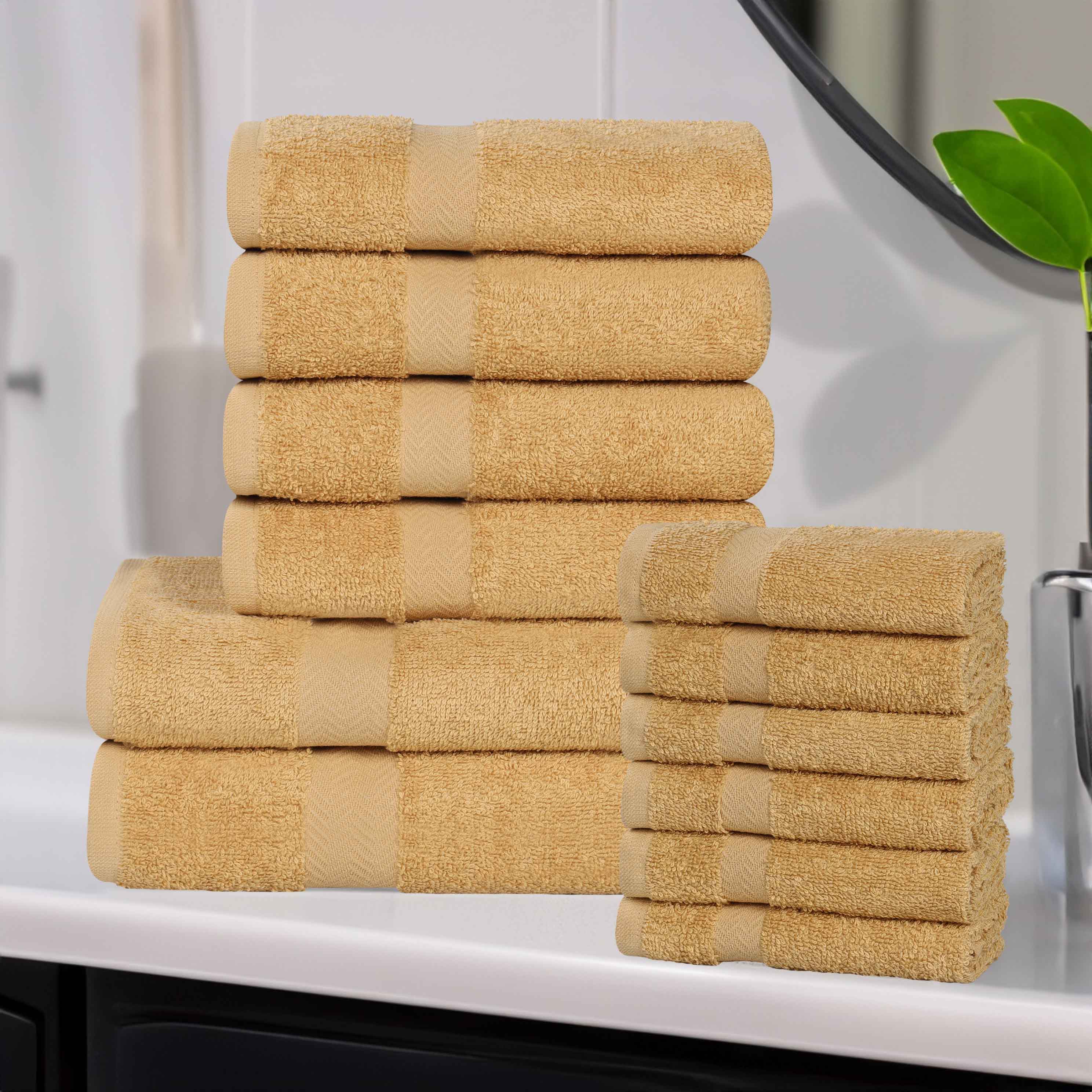 Eco-Friendly Cotton Absorbent Assorted 12 Piece Towel Set - Towel Set by Superior Brand