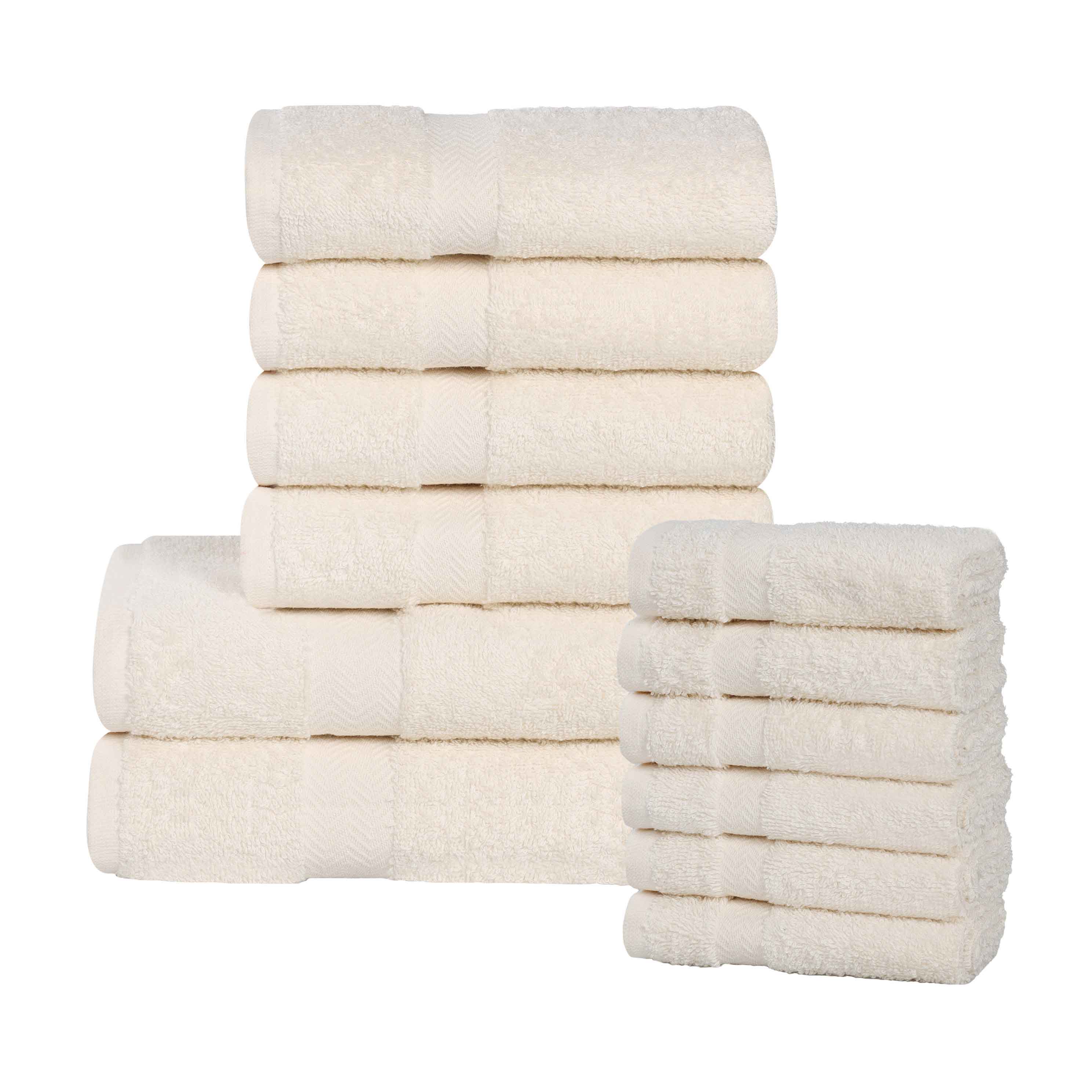 Eco-Friendly Cotton Absorbent Assorted 12 Piece Towel Set - Towel Set by Superior Brand