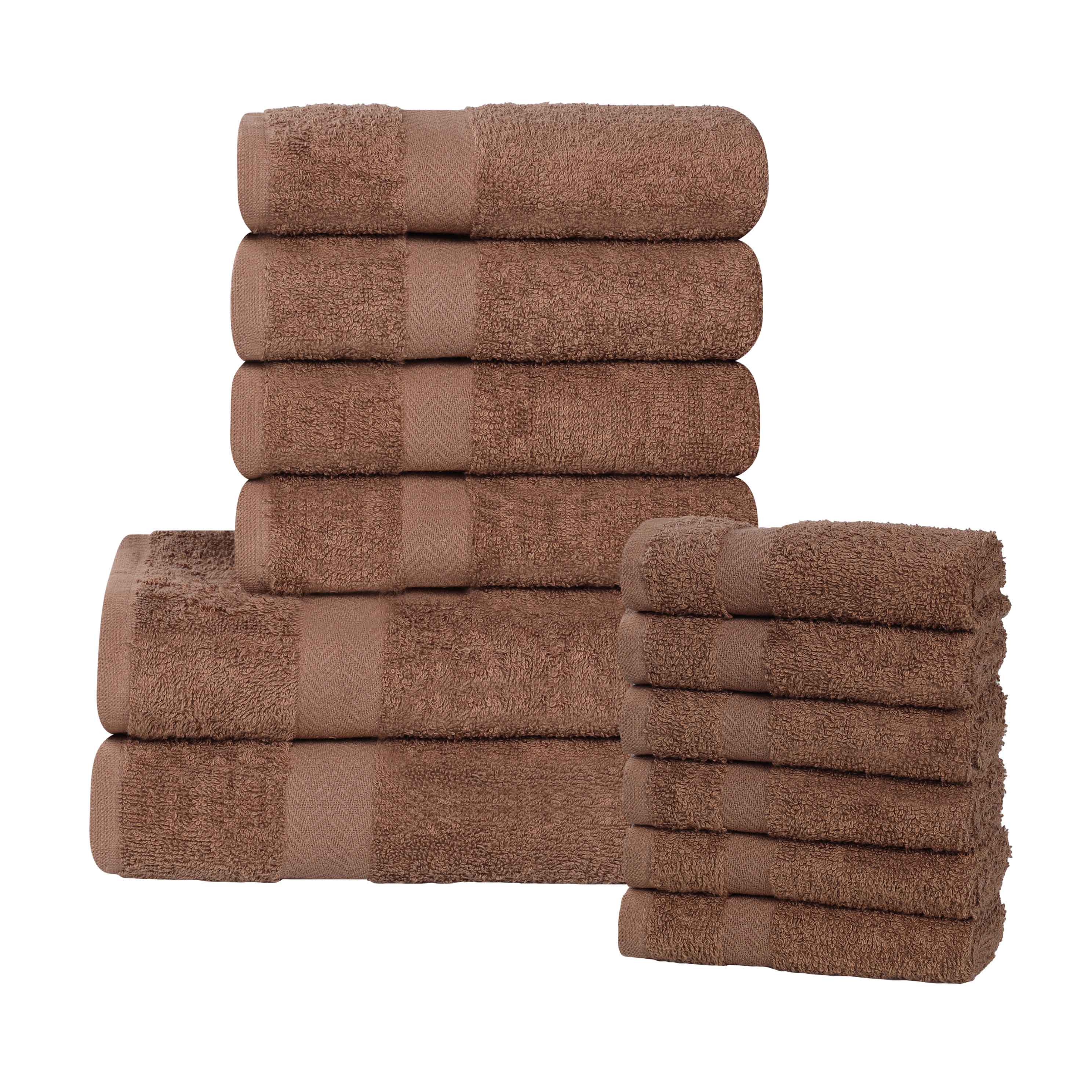 Eco-Friendly Cotton Absorbent Assorted 12 Piece Towel Set - Towel Set by Superior Brand