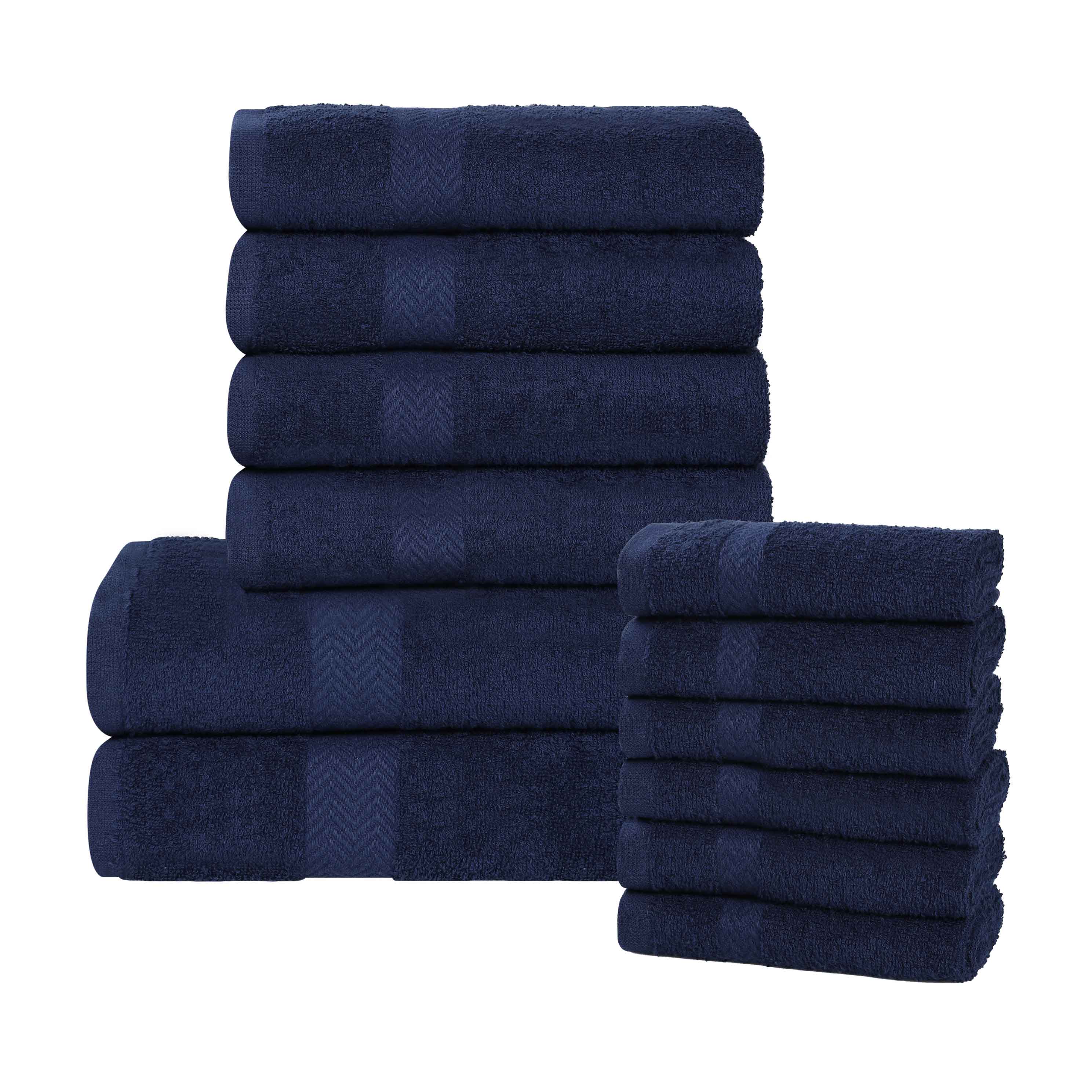 Eco-Friendly Cotton Absorbent Assorted 12 Piece Towel Set - Towel Set by Superior Brand