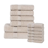 Eco-Friendly Cotton Absorbent Assorted 12 Piece Towel Set - Towel Set by Superior Brand