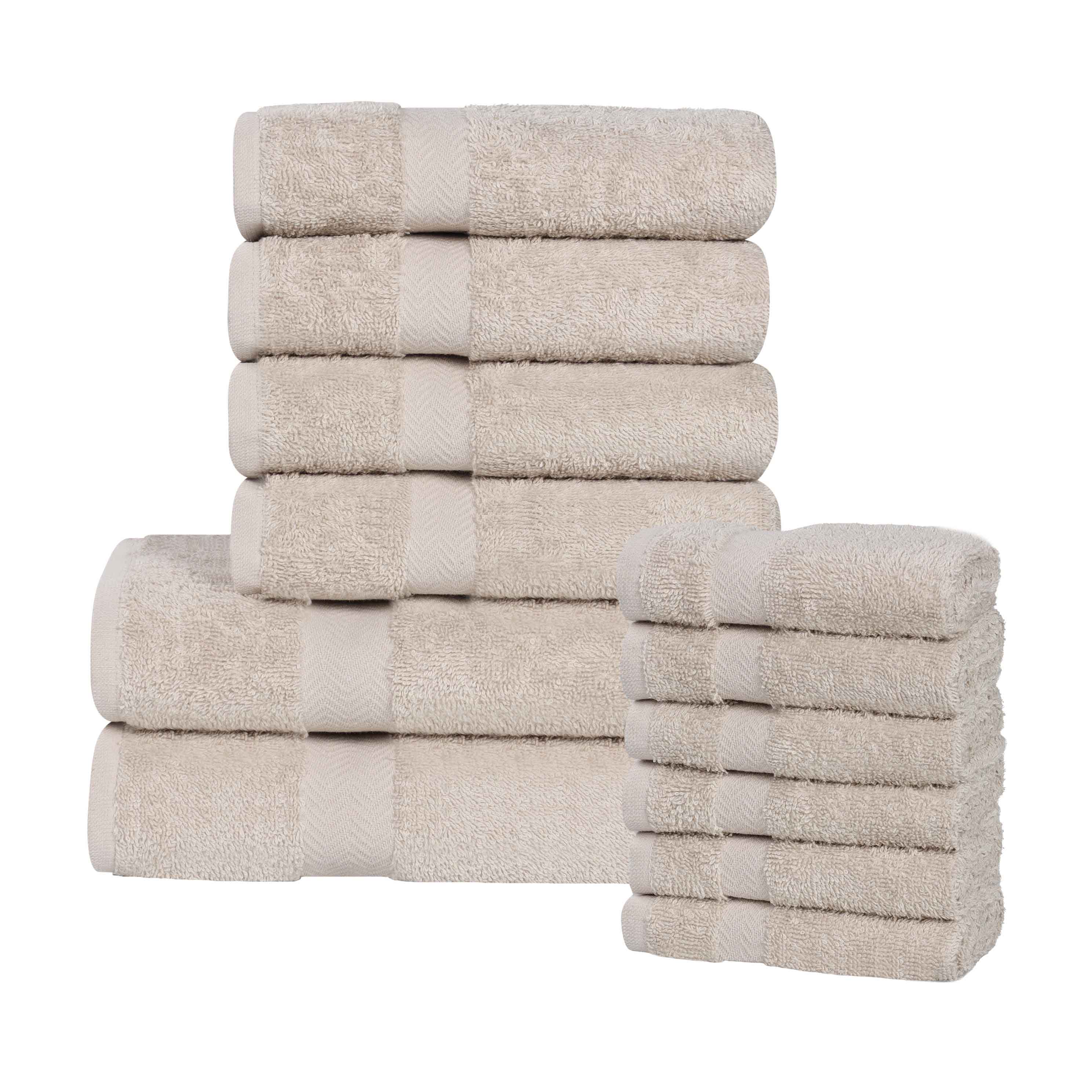 Eco-Friendly Cotton Absorbent Assorted 12 Piece Towel Set - Towel Set by Superior Brand