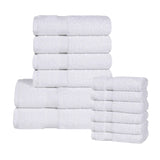 Eco-Friendly Cotton Absorbent Assorted 12 Piece Towel Set - Towel Set by Superior Brand