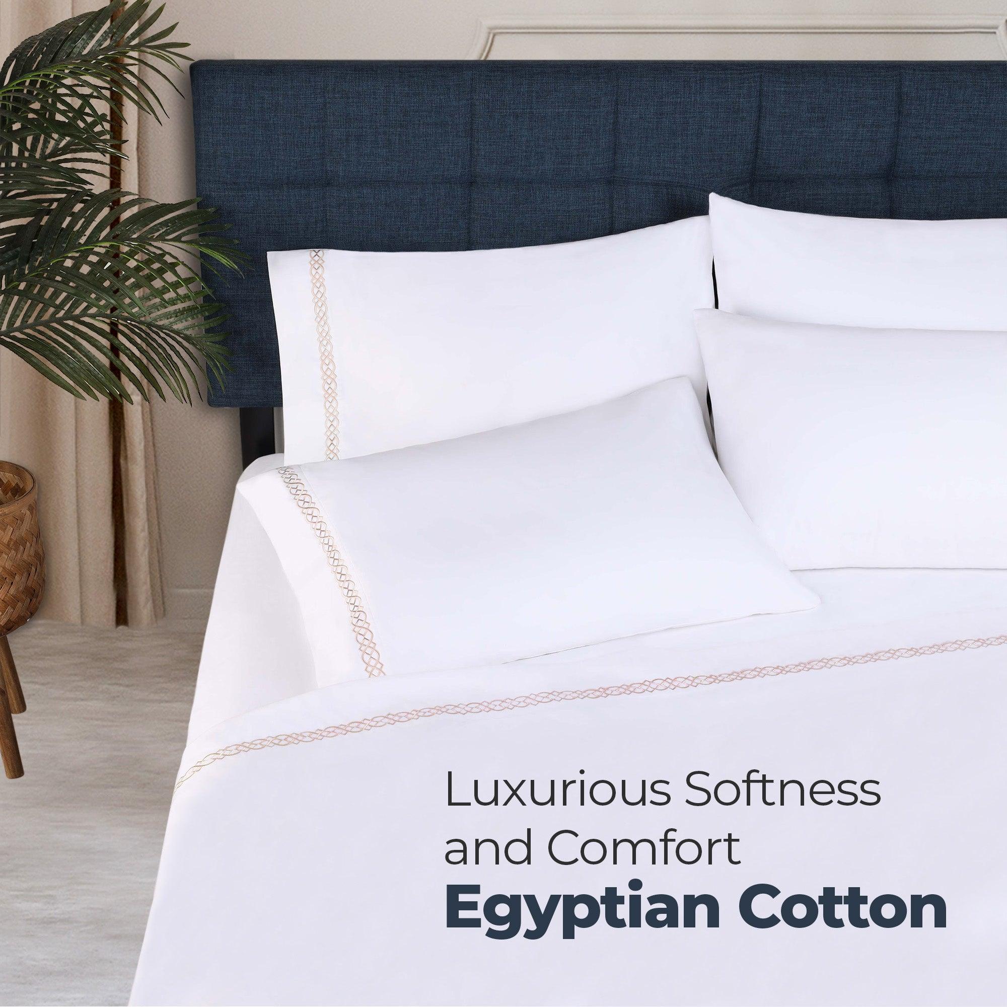 100% Egyptian Cotton 1000 Thread Count Embroidered Pillowcase Set - Egyptian Cotton Pillowcases by Superior Brand