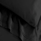Egyptian Cotton Sateen Sheet Set 1500 Thread Count Black - Egyptian Cotton Sheet Set by Superior Brand