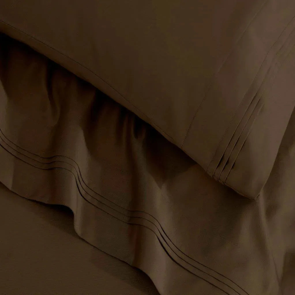 Egyptian Cotton Sateen Sheet Set 1500 Thread Count Mocha - Egyptian Cotton Sheet Set by Superior Brand