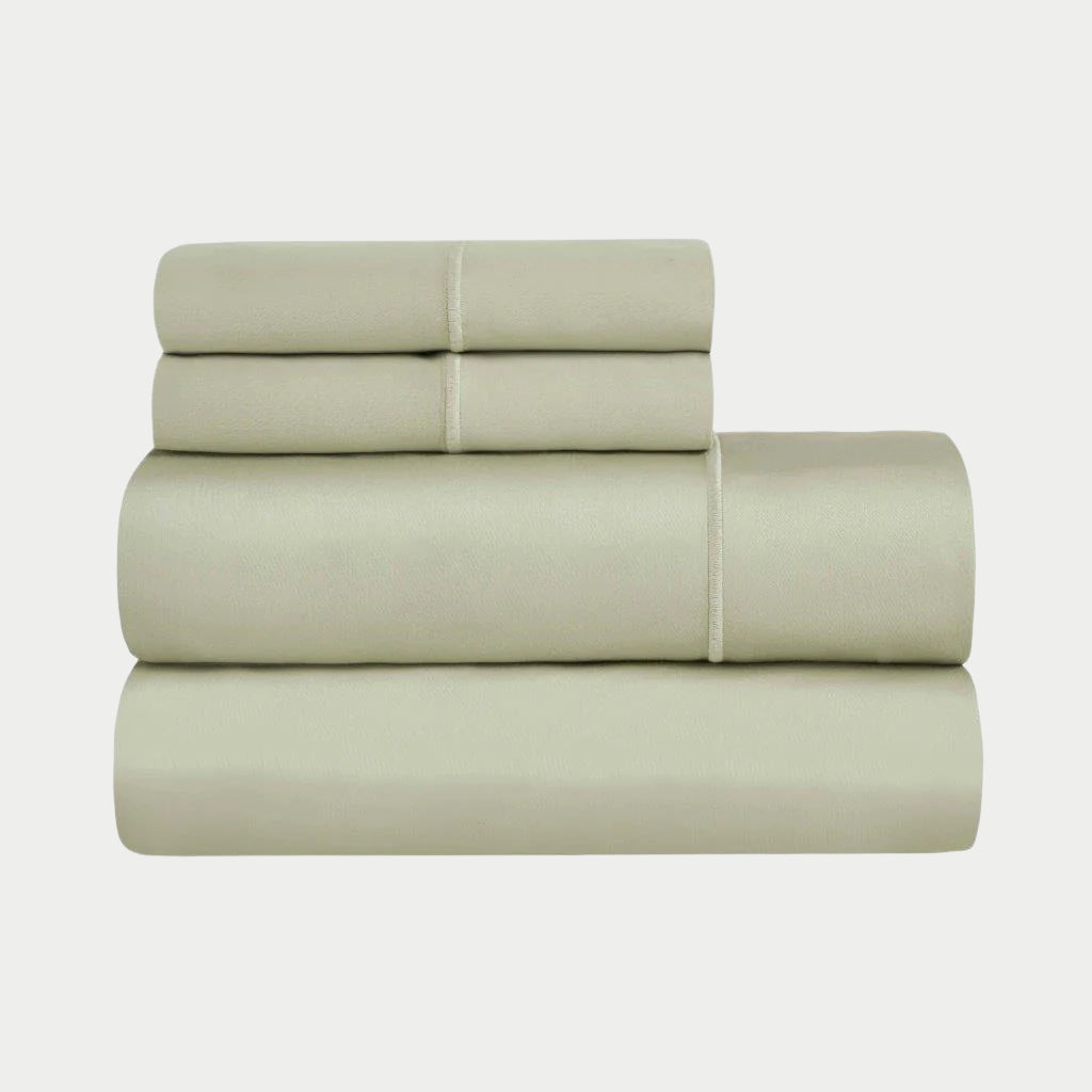 1500 Thread Count Egyptian Cotton Sateen Embroidered Sheet Set - Egyptian Cotton Sheet Set by Superior Brand