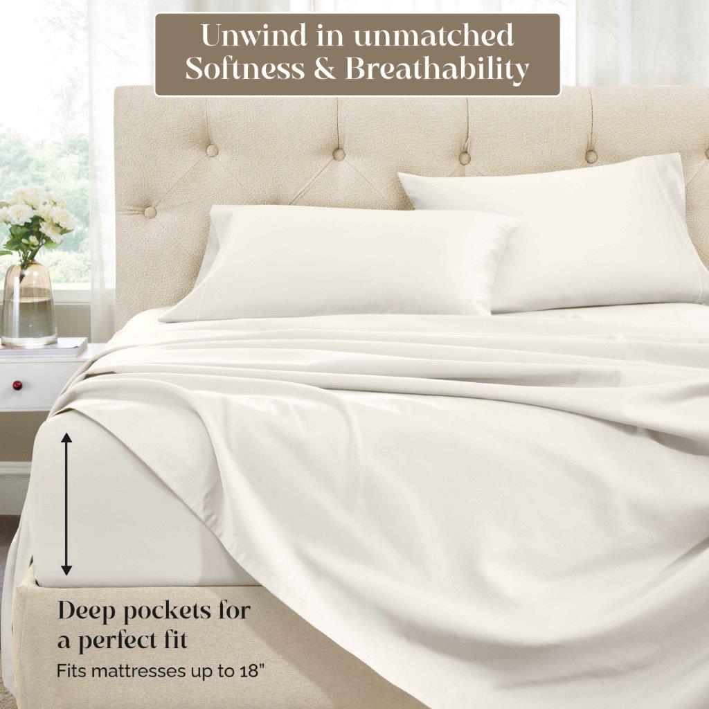 1500 Thread Count Egyptian Cotton Sateen Embroidered Sheet Set - Egyptian Cotton Sheet Set by Superior Brand