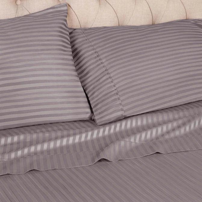 100% Egyptian Cotton 300 Thread Count Stripe Bed Pillowcase Set - Egyptian Cotton Pillowcases by Superior Brand