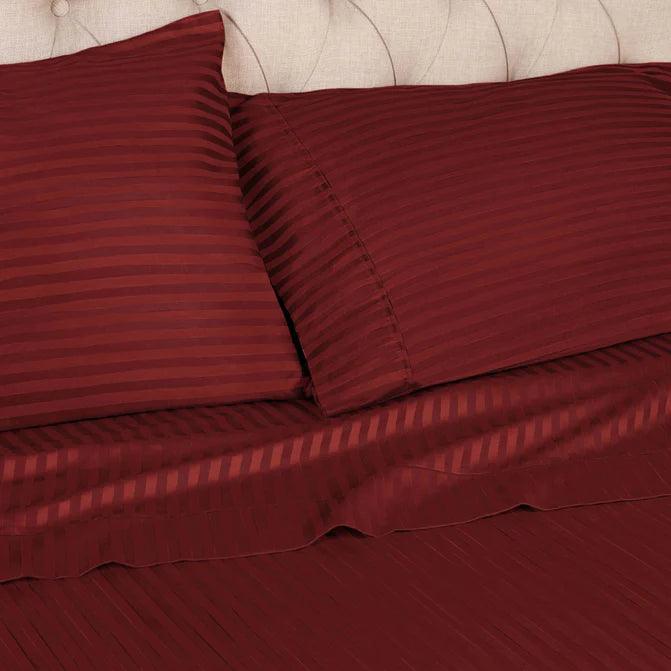 100% Egyptian Cotton 300 Thread Count Stripe Bed Pillowcase Set - Egyptian Cotton Pillowcases by Superior Brand