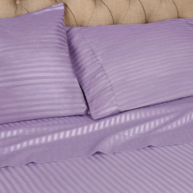 100% Egyptian Cotton 300 Thread Count Stripe Bed Pillowcase Set - Egyptian Cotton Pillowcases by Superior Brand