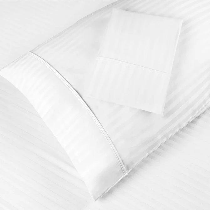 100% Egyptian Cotton 300 Thread Count Stripe Bed Pillowcase Set - Egyptian Cotton Pillowcases by Superior Brand