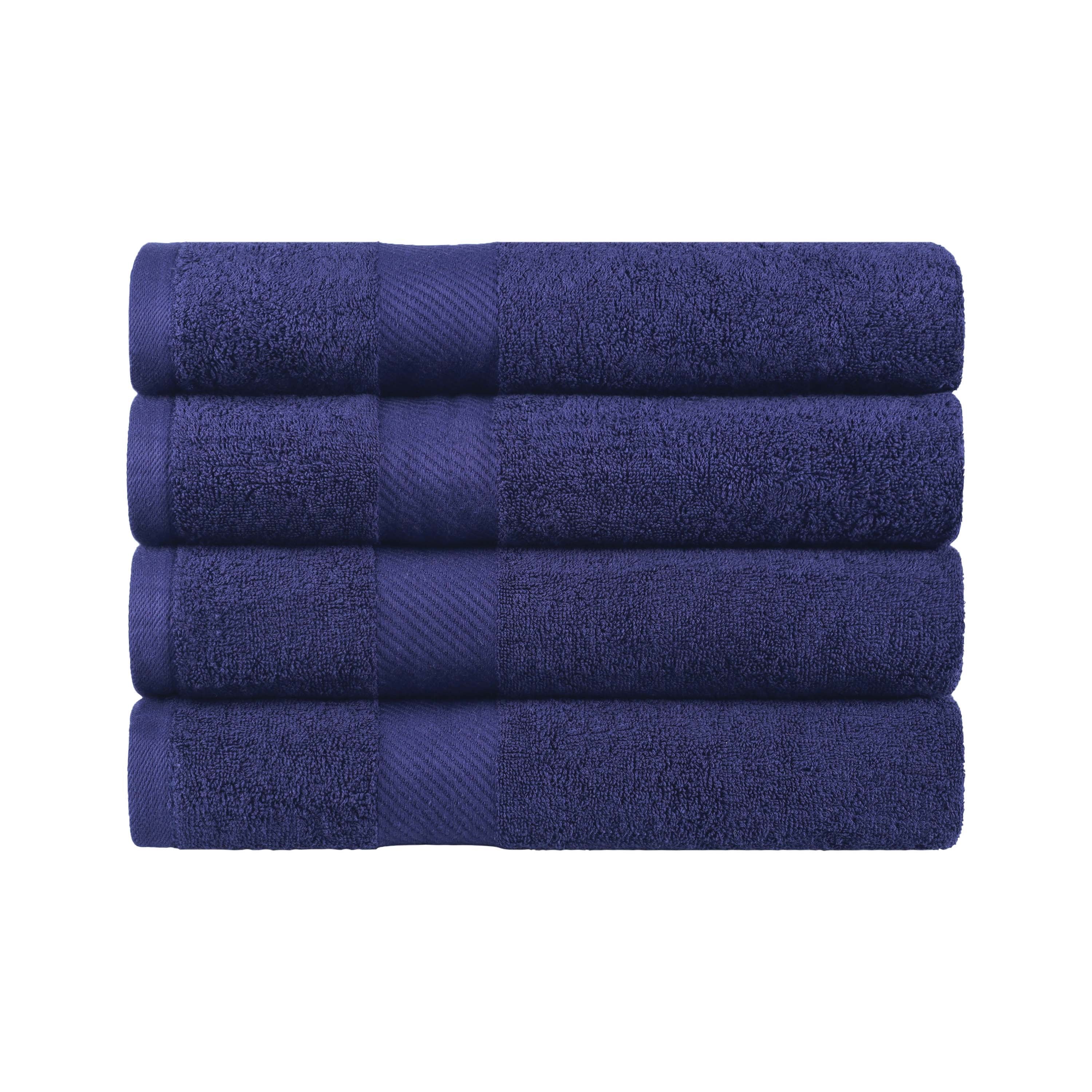 Egyptian Cotton Dobby Border Medium Weight Bath Towel Set of 4 - Egyptian Cotton Bath Towel by Superior Brand