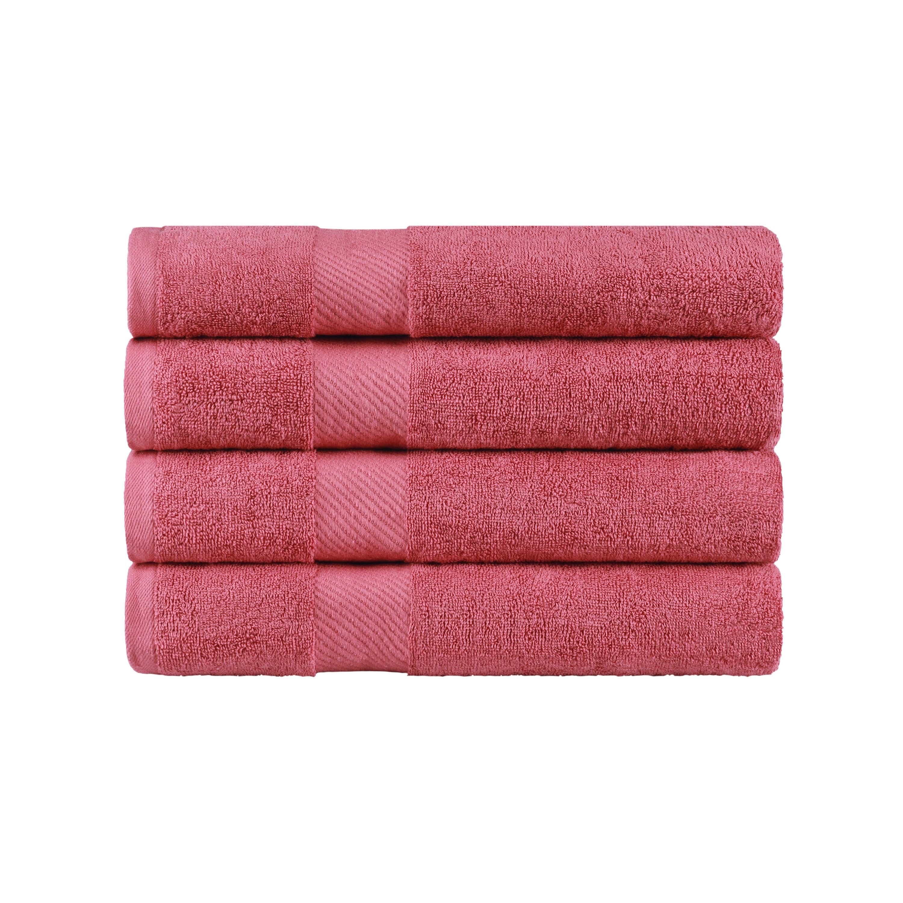 Egyptian Cotton Dobby Border Medium Weight Bath Towel Set of 4 - Egyptian Cotton Bath Towel by Superior Brand