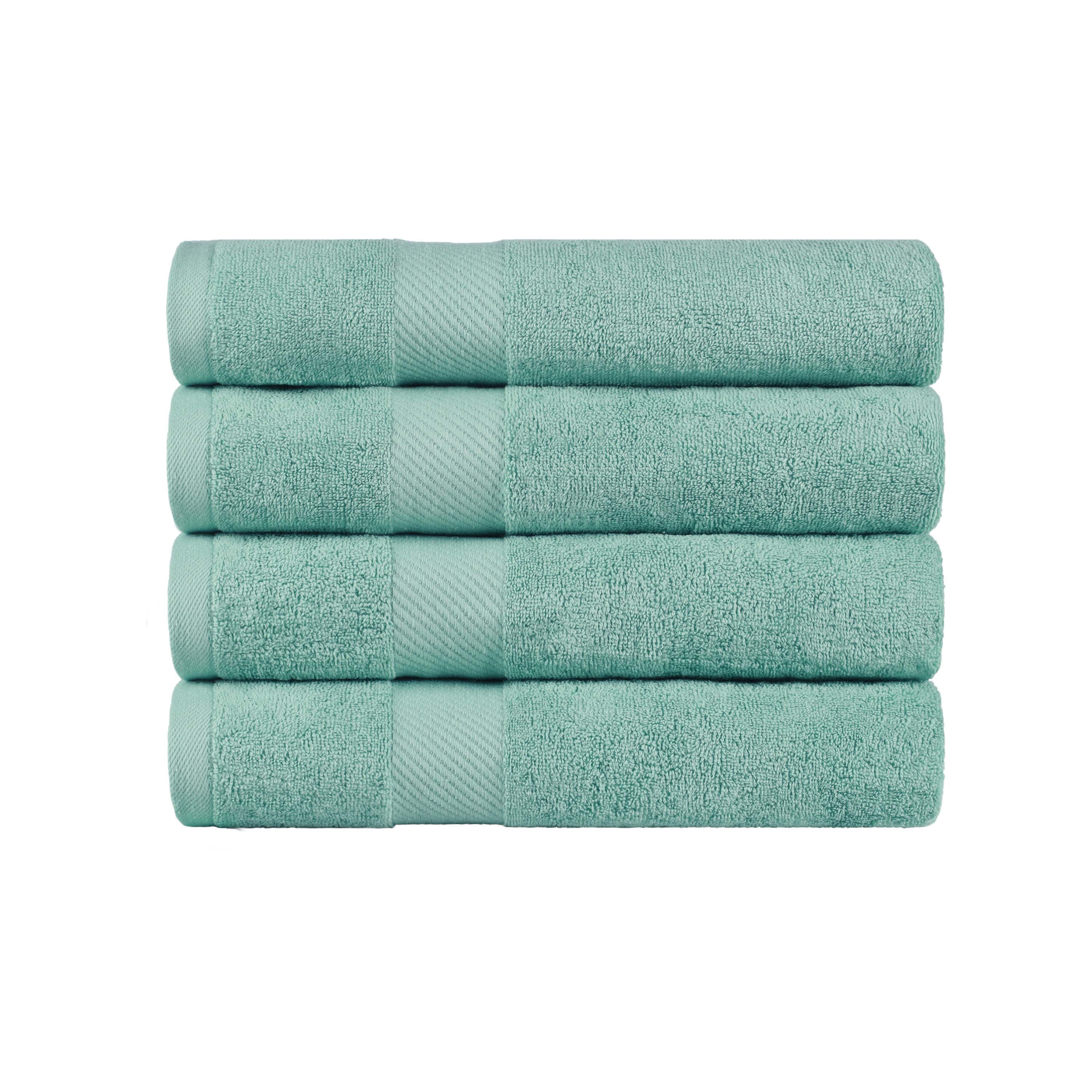 Egyptian Cotton Dobby Border Medium Weight Bath Towel Set of 4 - Egyptian Cotton Bath Towel by Superior Brand