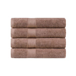Egyptian Cotton Dobby Border Medium Weight Bath Towel Set of 4 - Egyptian Cotton Bath Towel by Superior Brand