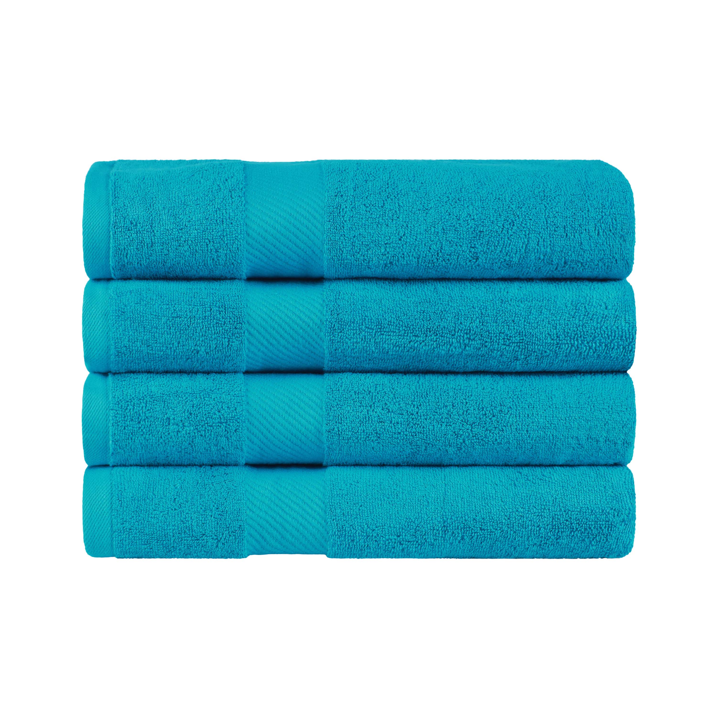 Egyptian Cotton Dobby Border Medium Weight Bath Towel Set of 4 - Egyptian Cotton Bath Towel by Superior Brand