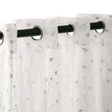 Embroidered Delicate Flower Sheer Grommet Curtain Panel Set - Sheer Curtains by Superior Brand