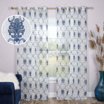 Embroidered Elegant Scroll Sheer Grommet Curtain Panel Set - Sheer Curtains by Superior Brand