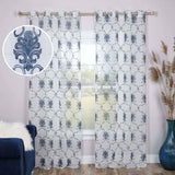 Embroidered Elegant Scroll Sheer Grommet Curtain Panel Set - Sheer Curtains by Superior Brand
