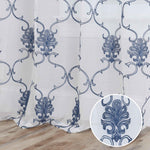 Embroidered Elegant Scroll Sheer Grommet Curtain Panel Set - Sheer Curtains by Superior Brand
