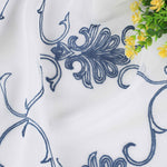 Embroidered Elegant Scroll Sheer Grommet Curtain Panel Set - Sheer Curtains by Superior Brand