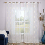 Embroidered Elegant Scroll Sheer Grommet Curtain Panel Set - Sheer Curtains by Superior Brand