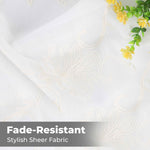 Embroidered Elegant Scroll Sheer Grommet Curtain Panel Set - Sheer Curtains by Superior Brand