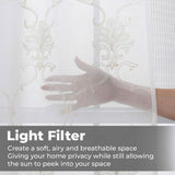 Embroidered Elegant Scroll Sheer Grommet Curtain Panel Set - Sheer Curtains by Superior Brand