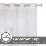 Embroidered Elegant Scroll Sheer Grommet Curtain Panel Set - Sheer Curtains by Superior Brand