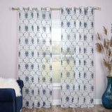 Embroidered Elegant Scroll Sheer Grommet Curtain Panel Set - Sheer Curtains by Superior Brand