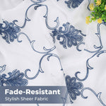 Embroidered Elegant Scroll Sheer Grommet Curtain Panel Set - Sheer Curtains by Superior Brand