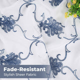 Embroidered Elegant Scroll Sheer Grommet Curtain Panel Set - Sheer Curtains by Superior Brand