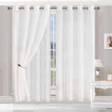 Embroidered Foliage Grommet Sheer Curtain Panel Set - Sheer Curtains by Superior Brand