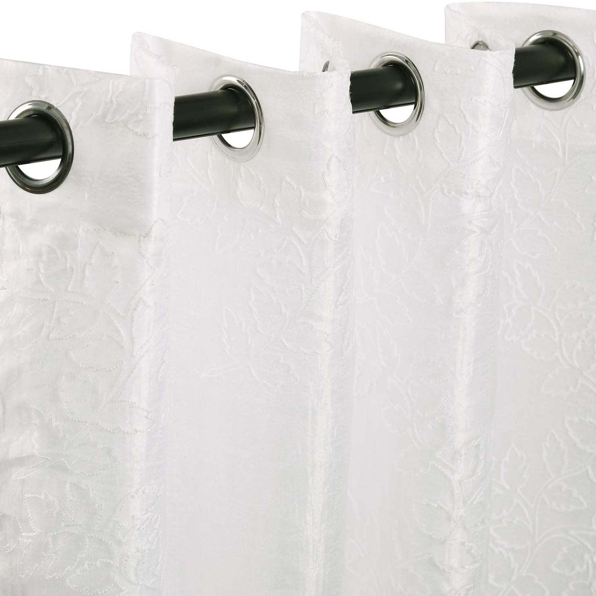 Embroidered Foliage Grommet Sheer Curtain Panel Set - Sheer Curtains by Superior Brand
