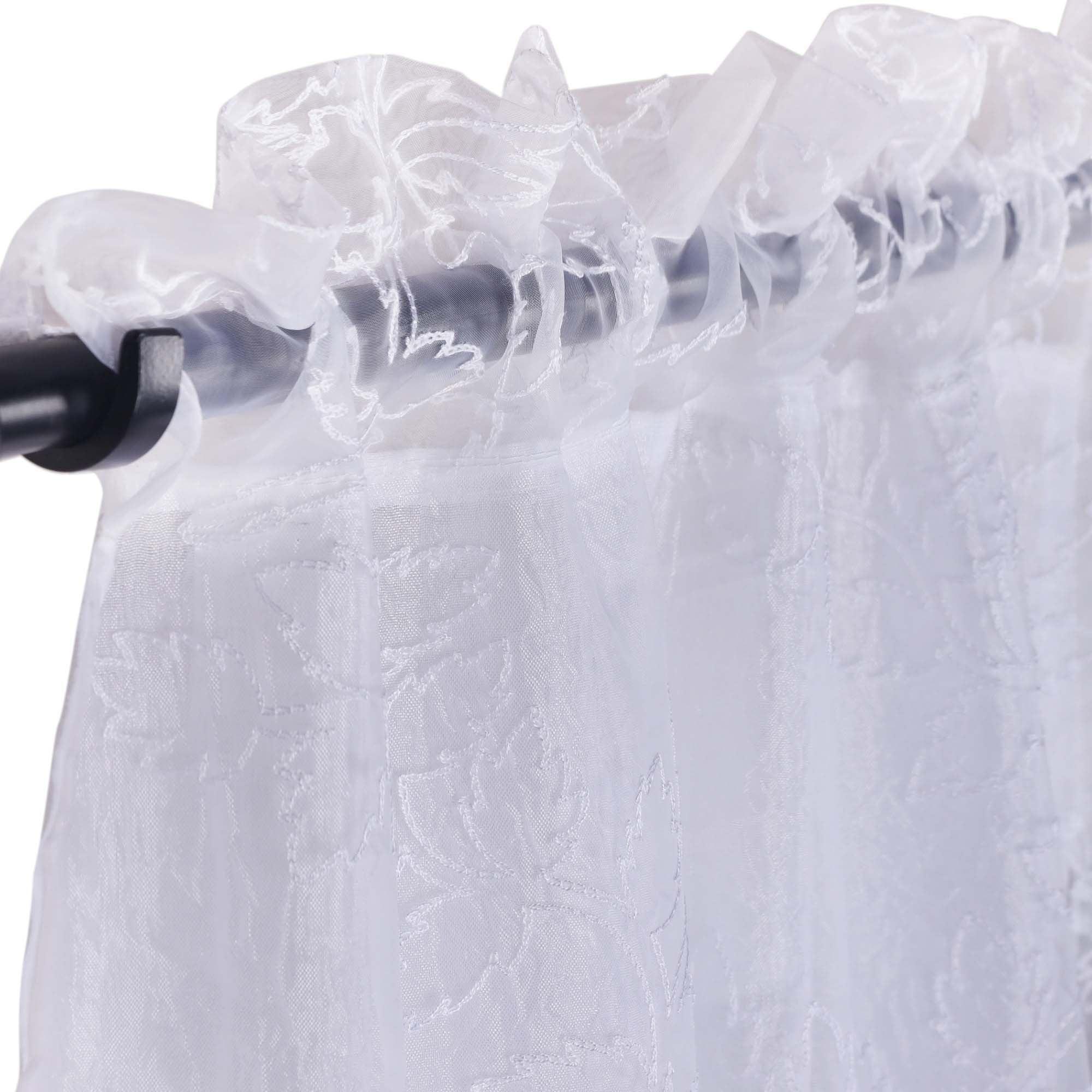 Embroidered Foliage Grommet Sheer Curtain Panel Set - Sheer Curtains by Superior Brand