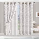 Embroidered Foliage Grommet Sheer Curtain Panel Set - Sheer Curtains by Superior Brand