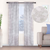 Embroidered Foliage Grommet Sheer Curtain Panel Set - Sheer Curtains by Superior Brand