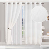 Embroidered Foliage Grommet Sheer Curtain Panel Set - Sheer Curtains by Superior Brand