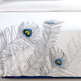 100% Cotton Peacock Embroidered Duvet Cover Set - Duvet Cover Set by Superior Brand