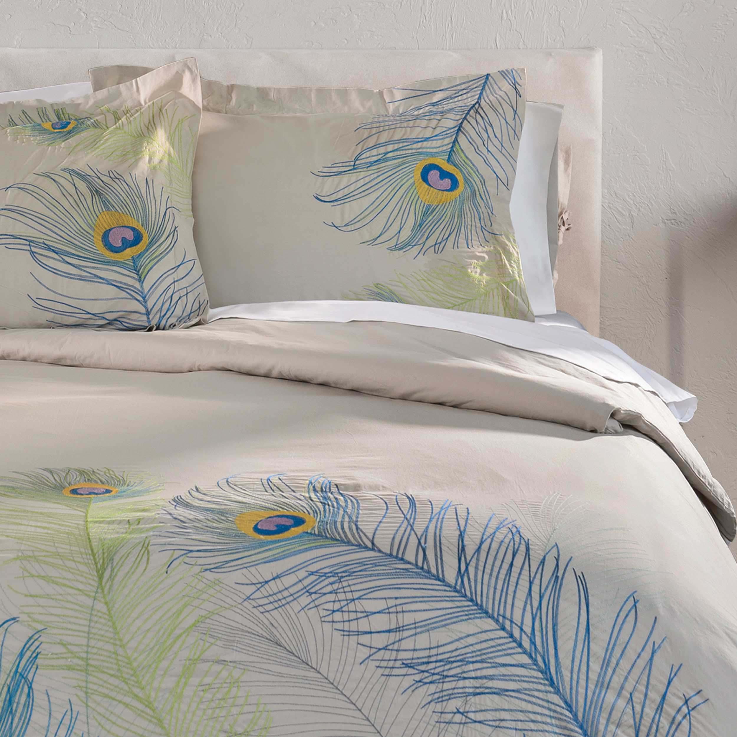 100% Cotton Peacock Embroidered Duvet Cover Set - Duvet Cover Set by Superior Brand