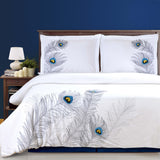 100% Cotton Peacock Embroidered Duvet Cover Set - Duvet Cover Set by Superior Brand
