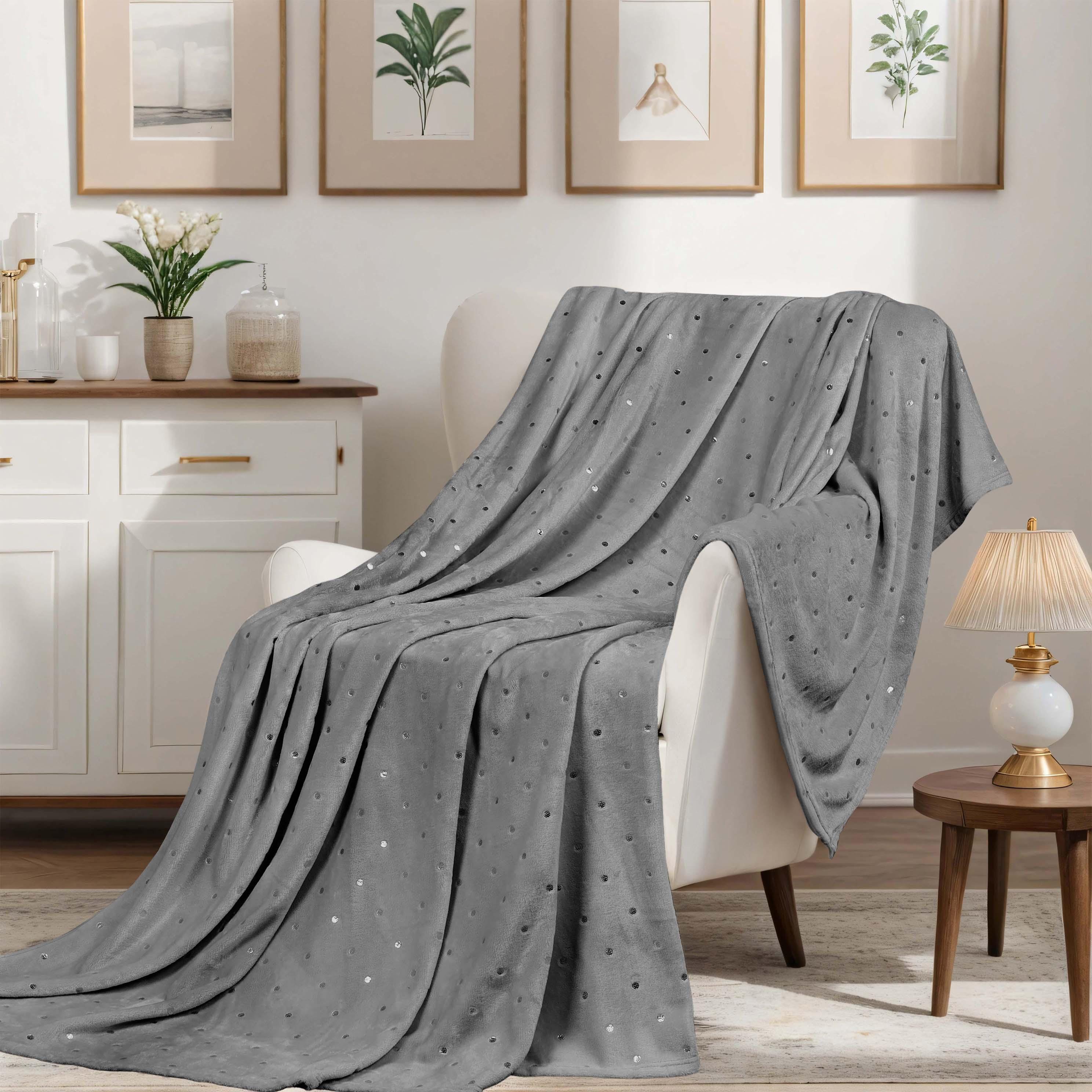 Fleece Plush Medium Weight Fluffy Soft Decorative Polka Dot Blanket - Blanket by Superior Brand